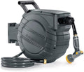 GLAHODEN Retractable Garden Hose Reel 5/8 in x 90 ft, 2025 Upgraded Dual Ratchet Lock UV & Freeze Protection Brass Seal Slow Retraction Anti-Tangle Hose 180°Swivel Reinforced Scaffold Wall Mount by GLAHODENDreamingHouse