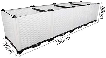 Hershii Garden Raised Bed Kits Rectangular Plastic Deepened Plant Containers Indoor Outdoor Vegetables Herbs Flowers Growing Planter Box - White - 61.41 X 15.35 X 14.96 Inches - Image 2