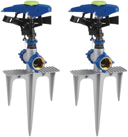 Teal Turtle Poly & Metal Triple Spike Impulse Sprinkler, 2-Pack by Teal+Turtle