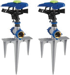 Teal Turtle Poly & Metal Triple Spike Impulse Sprinkler, 2-Pack by Teal+Turtle