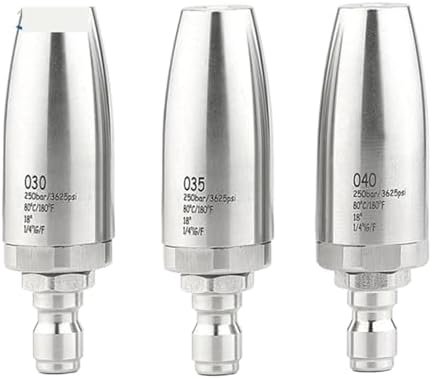 CS 250bar 3625psi High Pressure Spray Rotary Stainless Steel Turbo Jet Nozzle with 1/4 Quick Connect(350bar 040) - Image 2