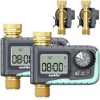 RAINPOINT Sprinkler Timer, 100% Metal Pipe Water Timer for Garden Hose, Programmable Hose Controller for Watering, Sprinkler Controller with Manual Watering/Rain Delay for Outdoor Lawn & Garden (2PCS) by RainPoint