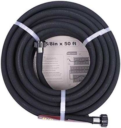 Taisia 5/8" Soaker Hose 50 ft Round Rubber Garden Soaker Hoses, Heavy Duty Drip Hose for Watering Irrigation, Water Seeper Soaker Hoses for Garden, Lawn and Plants - Image 3