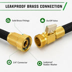 Black Non Expandable Garden Hose 50ft with 10 Function Nozzle, Lightweight 50 ft Water Hose for Yard, Lawn, Camping - Image 2