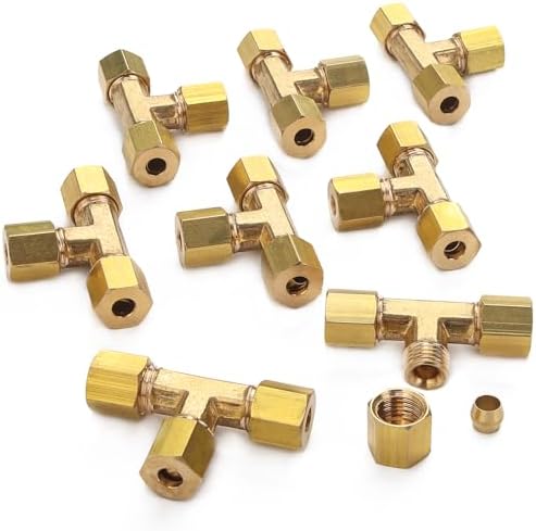 LTWFITTING 3/16-Inch OD Compression Tee,Brass Compression Fitting(Pack of 25) by LTWFITTING