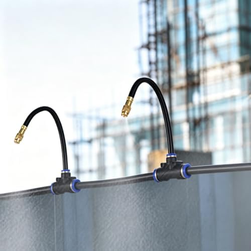 Industrial Sprinkler System Kit, 360° Adjustable Nozzles Spray Fogging System for Factory Workshop Cooling, Dust Control & Disinfection - Image 2