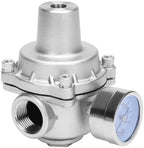 Pressure Regulator Water Valve - 3/4" NPT Female Stainless Steel 304 Pressure Reducer with Gauge, Adjustable Lead-Free Valve For RV, Garden, Air. - Image 2