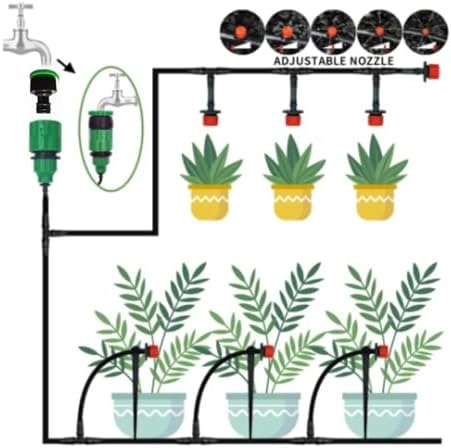 Garden Supplies 5-60M Drip Irrigation System Plant Watering Set Watering Kits Adjustable Drippers for Irrigation Micro Garden Watering System Irrigation Supplies(20M30Pcs) - Image 7