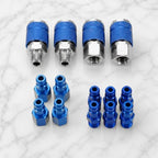 14PCS Type C Air Fittings Connect, 1/4 NPT Aluminum Quick Connect Air Fittings, Automotive Airs Plug & Coupler Set Airs Hose Fitting for Airr Compressor Fitting Kit Aluminum T - Image 5
