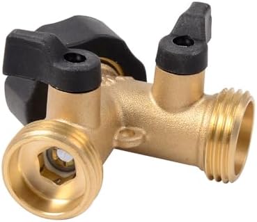 278 2-Way Y Shaped Brass Garden Hose Splitter - Fits Standard 3/4" Hose Thread - Image 3