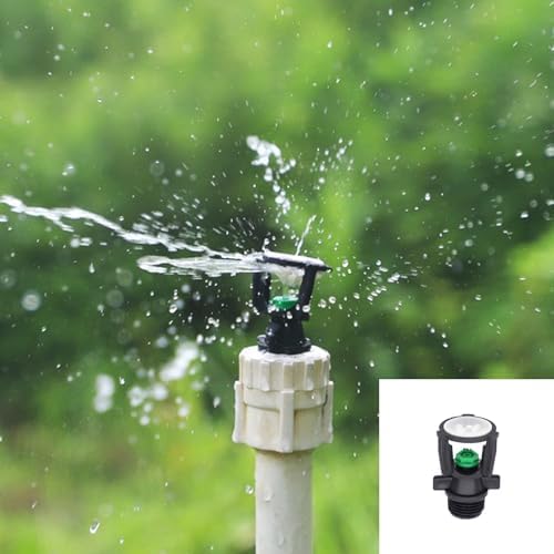 1/2-inch External Thread Automatic Rotating Spray Head, 360-Degree Mini Drip Irrigation Nozzle, for Lawn and Garden Irrigation, Green (10PCS, A+B) - Image 6