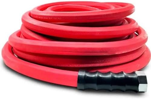 5/8 Inch x 100 Foot Heavy-Duty Rubber Water Hose, Flexible Garden and Farm Hose with Brass GHT Fittings, Polyester Braided Reinforcement, 500 PSI Working Pressure - Image 2