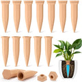 12 Pack Terracotta Watering Spikes with Lids Plant Watering Spikes Automatic Plant Waterer Devices Outdoor Indoor Vacation Friendly Slow Release Self Waterer Planter Insert(Medium) by Ferrochef