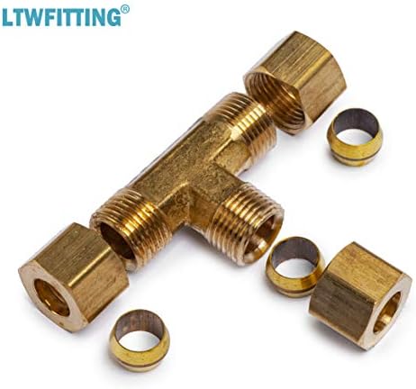 LTWFITTING 5/16-Inch OD Compression Tee,Brass Compression Fitting(Pack of 20) - Image 2