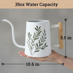 Metal Small Indoor Watering Can with Long Spout & Real Wood Handle, 35oz - Image 6