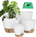 Plant Pots, 12" 10" 6" 8" Inch Self Watering Pots with Water Level Indicator, Set of 5 Flower Pots Indoor with Drainage Holes, Modern Planters for Indoor Outdoor Plants, Room & Office Décor by Unknown