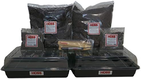 Hoss 48-Cell Seed Starting Kit | Trays, Domes, Soil, Fertilizer and Plant Labels! - Image 2