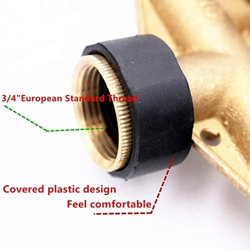 Mdingbao-Brass Connector Fitting Washers Hose End Fittings Watering Distributors,4 Way Brass Tap Adaptor Hose Valve Manifold Hose Splitter Tap Adaptors, Garden Hose Connector (Color : E) - Image 4