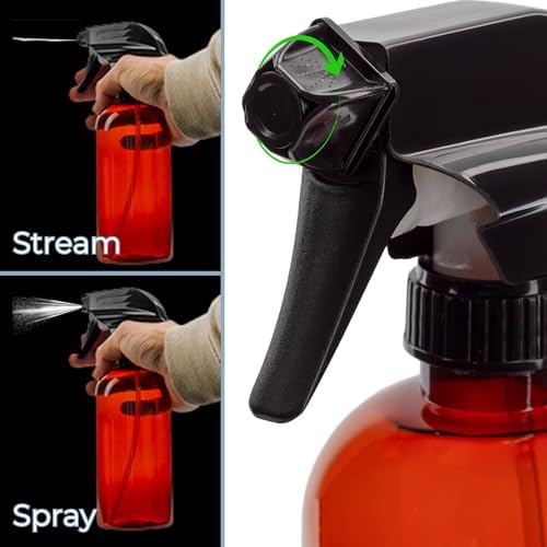 Cornucopia Brands 16oz Amber PLASTIC Spray Bottles w/Heavy Duty Mist & Stream Sprayers & Chalkboard Labels (6-pack); PET #1 Plastic Bottles, BPA-Free - Image 4