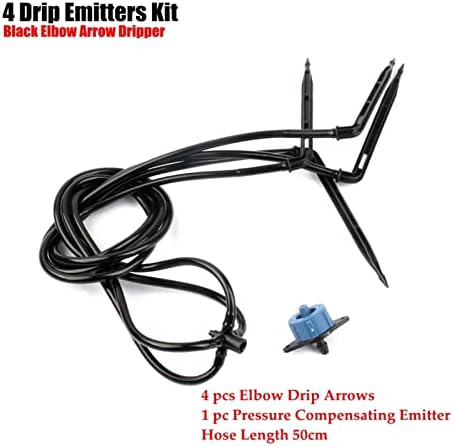 Hose Connector Adapter 4 Black Drip Arrow Launcher Kit Strawberry Irrigation System Drip Irrigation Launcher Kit Potted Plant Watering + 8L/h PC Dripper (Color : 200PCS) - Image 2