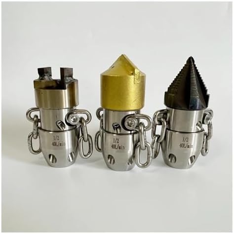 40L Sewer Pipe Blocked Drain Jetting Spray Nozzle High Pressure Rope & Chain Sling Rotating(WHITE) - Image 4