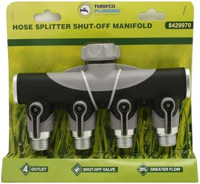 Thrifco 8429970 4-Way Garden Hose Manifold/Splitter with Shut-Off Valves – Zinc - Image 5