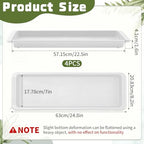 Cinnvoice 4 Pcs 24 x 8 x 1.6 Inch Rectangle Plant Saucer Tray, White - Image 2