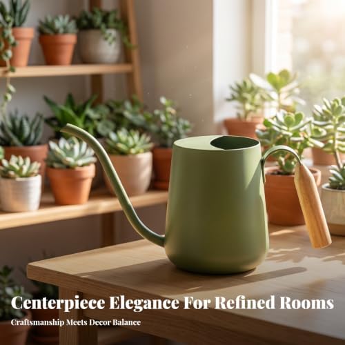 Indoor Long-Spout Watering Can, Matte Green - Image 2