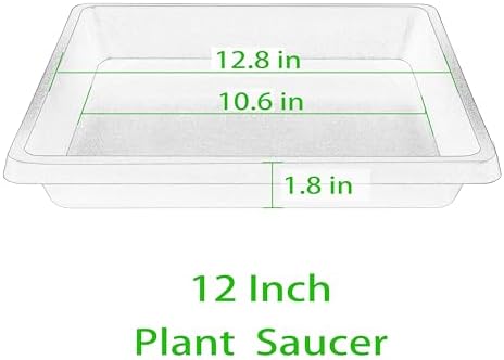 Plant Saucer 12 Inch Square 4 Pack, Plastic Plant Drip Trays, Plant Saucers for Indoors and Outdoors, Flower Pot Saucers, Saucers for Potted Plants, Planter Saucer, Plant Water Catcher Trays for Pots - Image 2