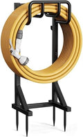 Garden Hose Holder Stand, Freestanding Heavy Duty Metal Hose Holder with Stable Base and Tool Hooks, Rustproof Water Hose Storage Rack for Outside Yard Lawn by niffgaff