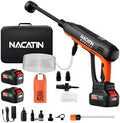 Cordless Portable Washer, 3 Gear 1200PSI Brushless Washer for Car Washing, Patio, Fence, Driveway, Outdoor Cleaning， with 2 Batteries, 6 in 1 Nozzle, 6 Meter Hose, Tap Adapter by NACATIN