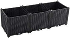 Hershii Rectangular Deepened Garden Raised Bed Kits Plastic Plant Containers Indoor Outdoor Vegetables Herbs Flowers Growing Planter Box - Black - 46.06 X 15.35 X 14.96 Inches by FineLivingStartingwithaHome