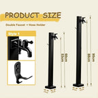Freestanding Outdoor Water Column Faucet Garden Water Spigot Hose Stand - Image 2