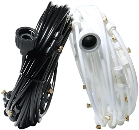 Misting Cooling System,(6-18M) Misting Line + Brass Mist Nozzles + Outdoor Mister for Patio Garden Greenhouse Trampoline for waterpark (18M,White) - Image 5