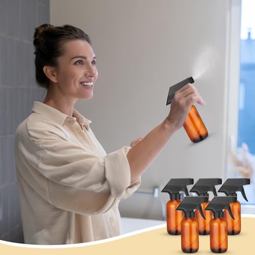 Fumete 20 Pcs 4 oz Glass Spray Bottles Empty Sprayer Containers,Amber - Image 5