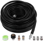 Fydun 30M Pipe Cleaning Hose, High Pressure Washer Sewer 30 Metres Drain Cleaner Hoses R with Nozzle PSI Set 1 4 Inch Brush for Cold and Hot Water 60℃ - Image 3
