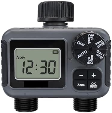 1pc 2-Zone Sprinkler Timer Programmable Garden Hose Timer Water-Saving Irrigation Controller for Lawn Yard Drip Systems IPX5(G Thread) by Unknown