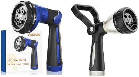 FANHAO High Pressure Spray Nozzle with Thumb Control+Heavy Duty Fireman's Hose Nozzle by FANHAO