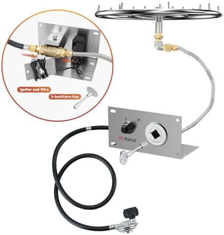 Skyflame 18" Round Fire Pit Jet Burner Installation Kit with Ignition - Image 3