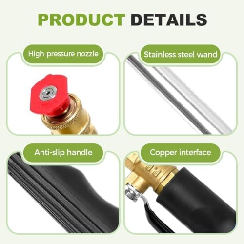 Jet Nozzle Power Sprayer High Pressure Hose Nozzle Washer Tools for Patio Garden Driveway Outdoor Cleaning - Image 3