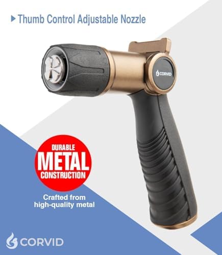 10-Pack Corvid Thumb Control Adjustable Nozzle - Heavy-Duty Metal, 1-Pattern Spray with Ergonomic Grip for Easy Water Flow Control, Ideal for Tough Cleaning and Watering Tasks like Car Washing,Garden - Image 2