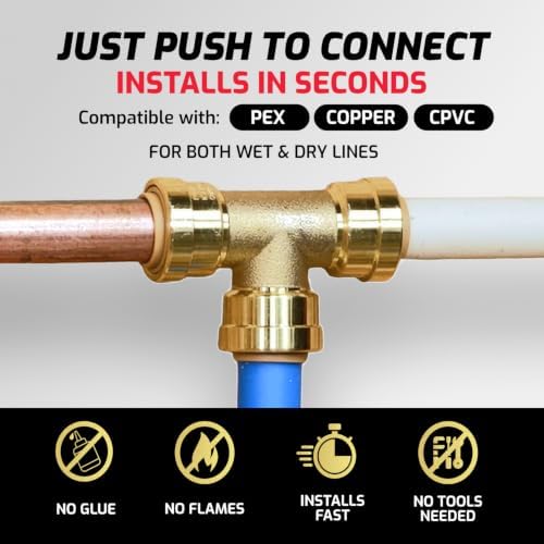 QuickFitting 1/2" Brass Push-to-Connect Slip Repair Coupling, 3 Pack - Image 3