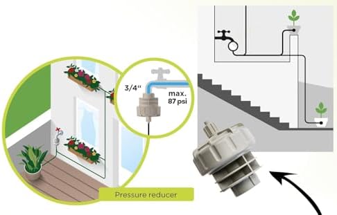 BLUMAT Pressure Reducer for Automatic Watering & Irrigation Systems | Ideal for Use with Blumat Systems, BluSoak Drip Tape, EasySoak Systems | Fits onto Standard ¾” Hose Bibb - Image 5