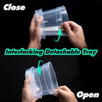 6 Inch Clear Plastic Plant Pot with Drainage Holes, Interlocking & Detachable Tray - Deep Saucer - Durable BPA-Free Plastic, Transparent Design, Raised Base for Airflow, Set of 24, 92-X-C-4 - Image 6