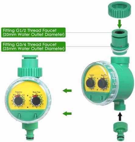 Garden Watering Kit Garden Irrigation Kit Plant Watering 40m DIY Drip Irrigation System with Water Control Nozzles Drippers Faucet Connectors for Lawn Patio Greenhouse (30m Tube & Timer) - Image 6