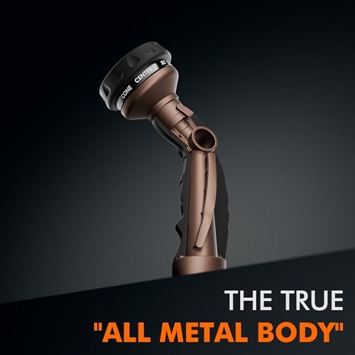 RESTMO Hose Nozzle with Easy Self-Lock Trigger, Heavy Duty Metal Water Hose Sprayer with 9 Spray Patterns and On/Off Valve, High Pressure | Thumb Flow Control, Ideal for Outdoor Lawn & Plant Watering - Image 4