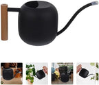 POPETPOP Metal Watering Can with Wooden Handle, 1.2l Long Spout Waterer for Indoor Plants and Seedlings, Stainless Steel Small Indoor Watering Can for Precise Garden and Flower Care - Image 6