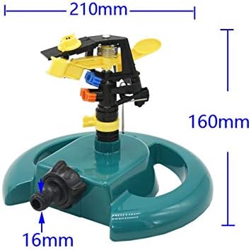 Garden Impact Sprinkler Double Outlet 360 Degree Rotating Nozzle with Stand - Image 4