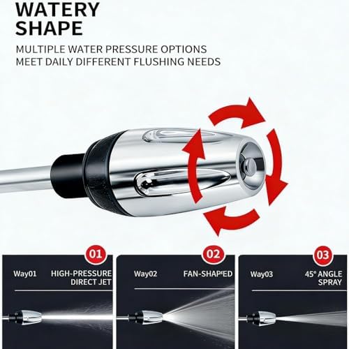 High Pressure Garden Hose Spray Gun, Long Wand Water Jet Nozzle for Car Wash, Driveway & Window Cleaning, Multi-Mode Adjustable Sprayer (Water Gun with Foam Dispenser) - Image 6