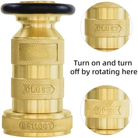 Fire Hose Nozzle 1-1/2" NH/NST Fire Fighter Hose Nozzle 100 psi 75 gpm - Image 3